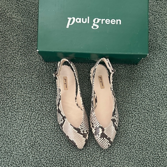 Paul Green Snake Print Slingback Flats